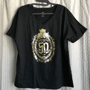 Disney's Haunted Mansion 50th Anniversary Black & Gold T-Shirt Size L